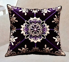 Baroque Purple Gold Throw Pillow Ana Couper (No 15).