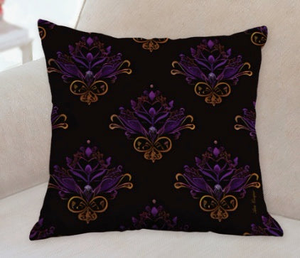 Baroque Purple Gold Throw Pillow  Ana Couper (No 16).