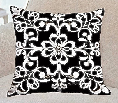 Baroque Silver Throw Pillow  Ana Couper (No 19).