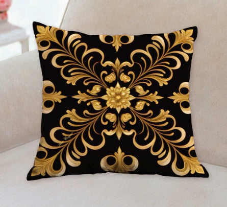 Baroque Gold Throw Pillow Cushion Ana Couper (No 13).