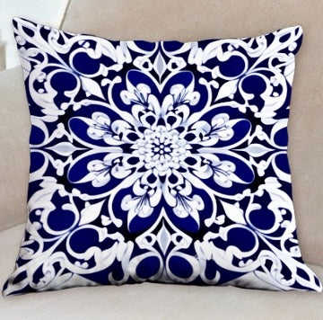 Blue Baroque Throw Pillow Ana Couper (No 19).