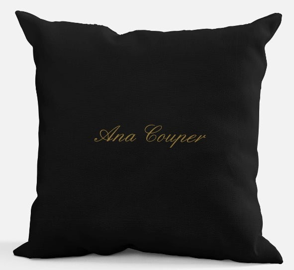 AC Baroque Gold Black Throw Pillow (No 25).