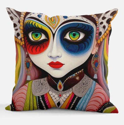 World DNA Girl Throw Pillow Ana Couper (No 2).