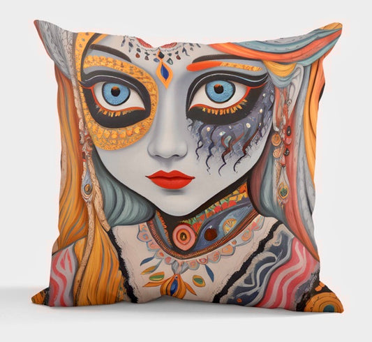 World DNA Girl Throw Pillow Ana Couper (No 3). NZ Made
