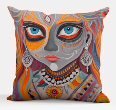 World DNA Girl Throw Pillow Ana Couper (No 1).
