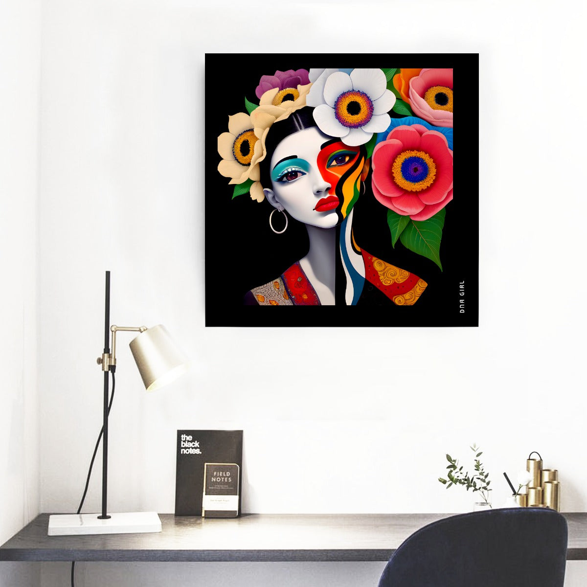 DNA GIRL Framed Single Piece Mural | Square