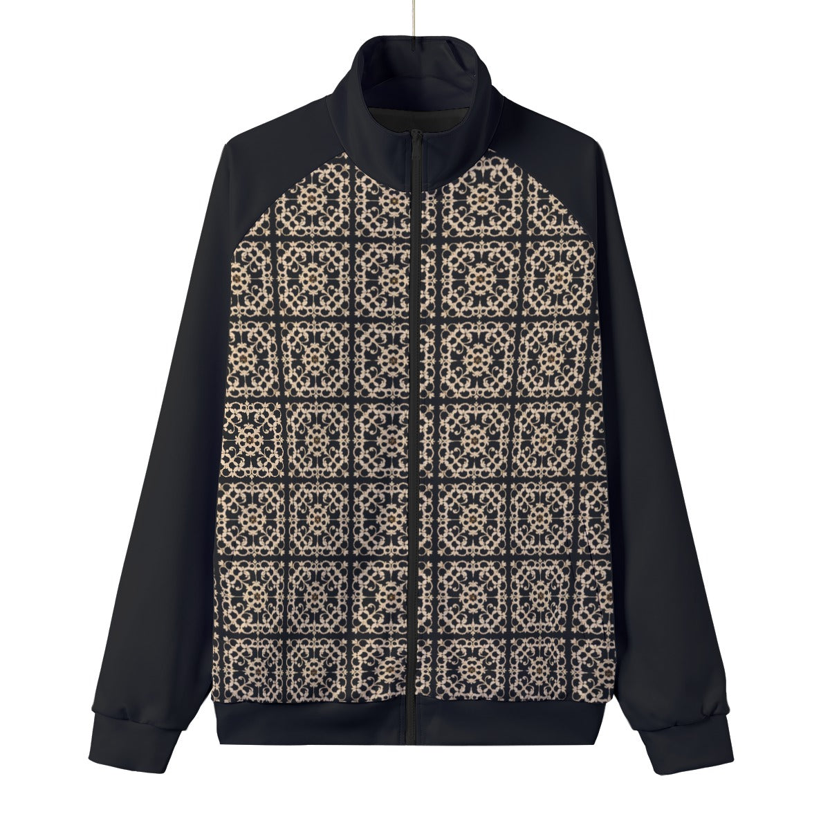 AC BAROQUE All-Over Print Unisex Stand Collar Black Lining Jacket