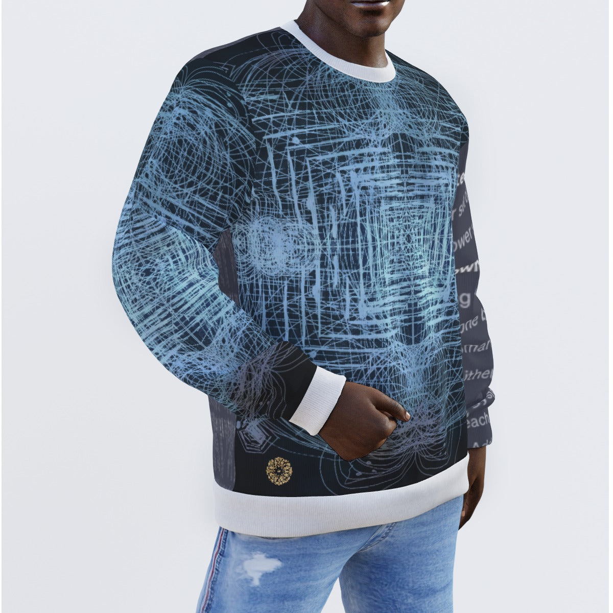 All-Over Print Men's Sweater AC THINK