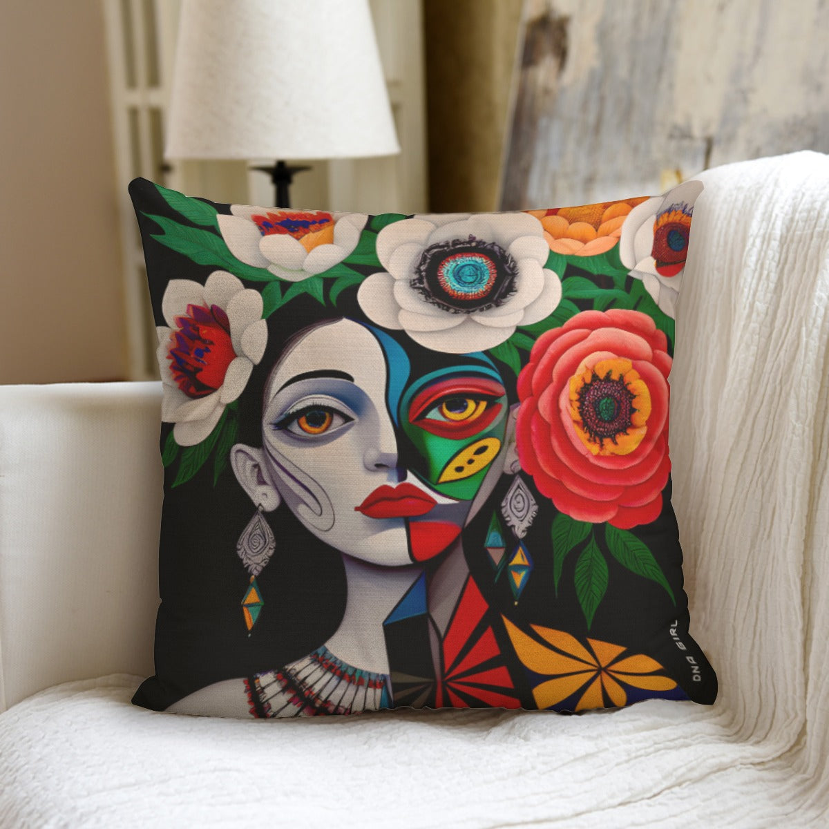 DNA GIRL All-Over Print couch pillow with pillow Inserts (DIRECT)