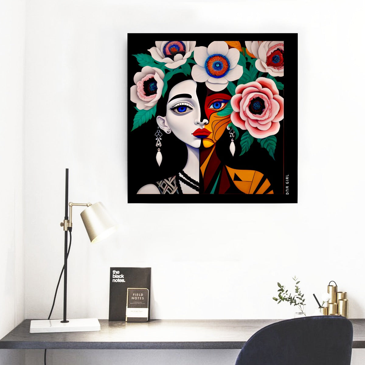 DNA GIRL Framed Single Piece Mural | Square