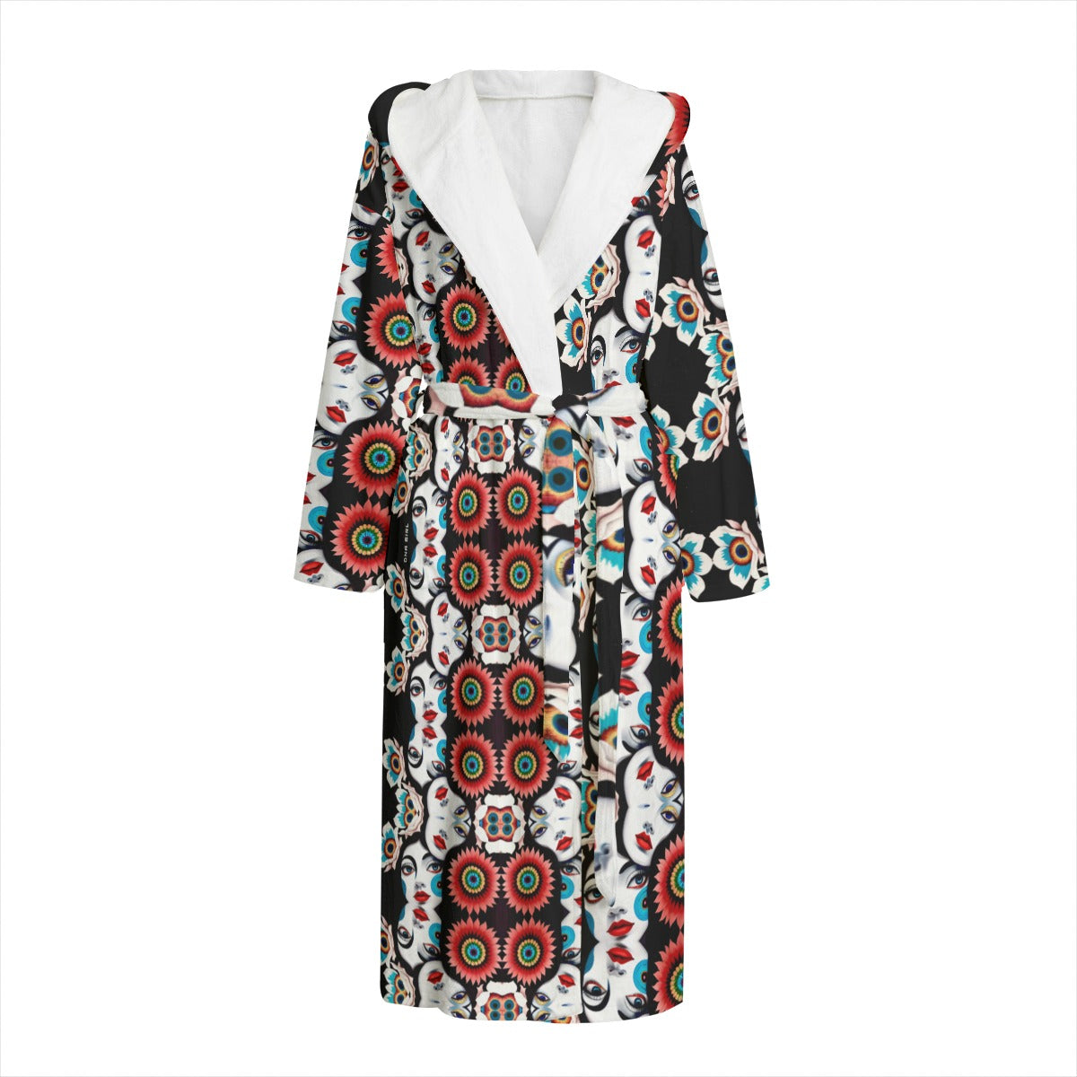 DNA GIRL All-Over Print Unisex Flannel Hooded bathrobe (DIRECT)