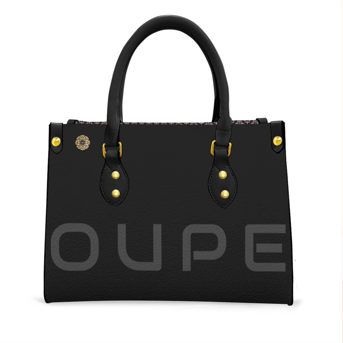 Women's "OUPE" (Lemon) Tote Bag With Black Handle