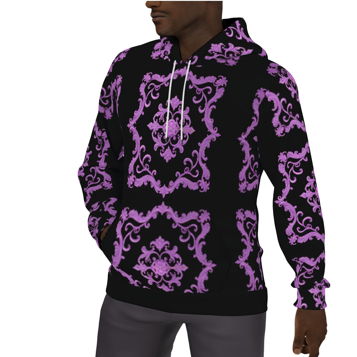 AC BAROQUE All-Over Print Men's Thicken Pullover Hoodie