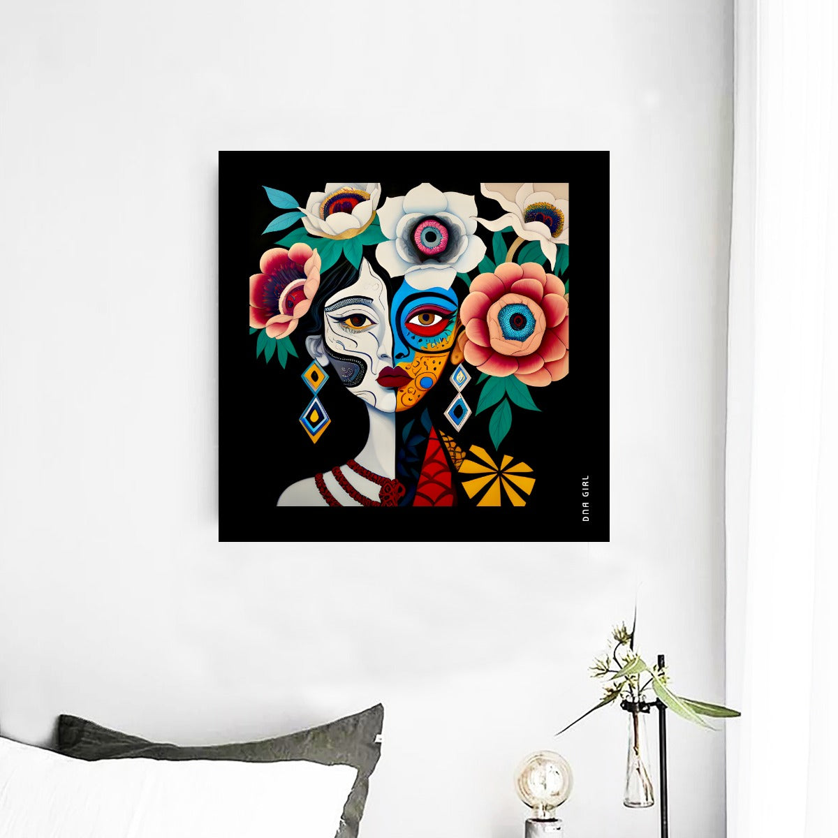 DNA GIRL Framed Single Piece Mural | Square