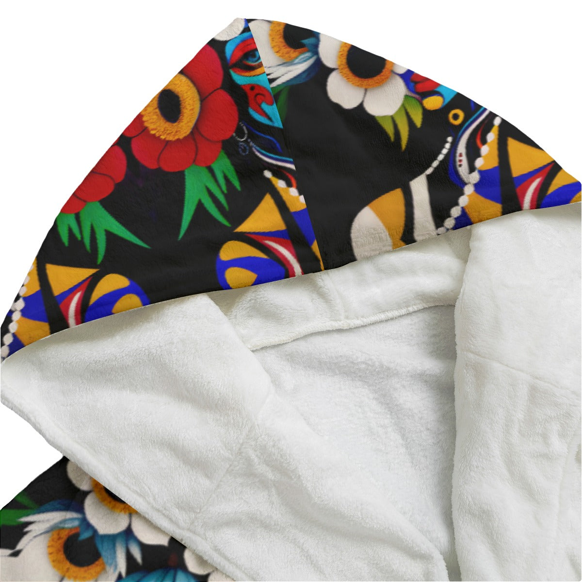 DNA GIRL All-Over Print Unisex Flannel Hooded bathrobe (DIRECT)
