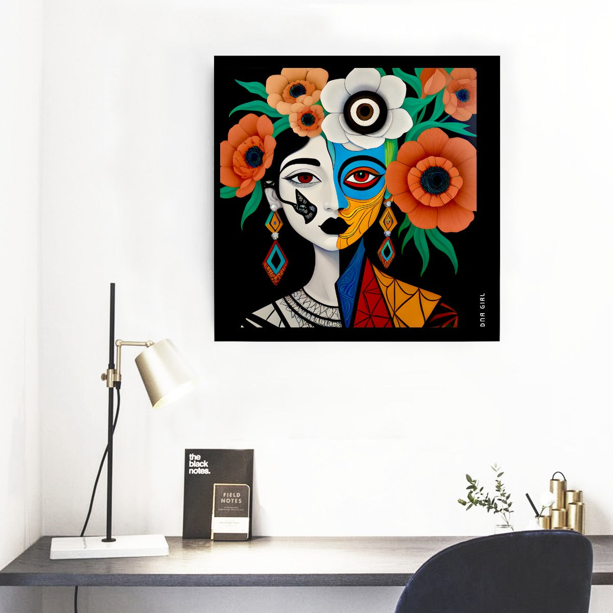 DNA GIRL Framed Single Piece Mural | Square