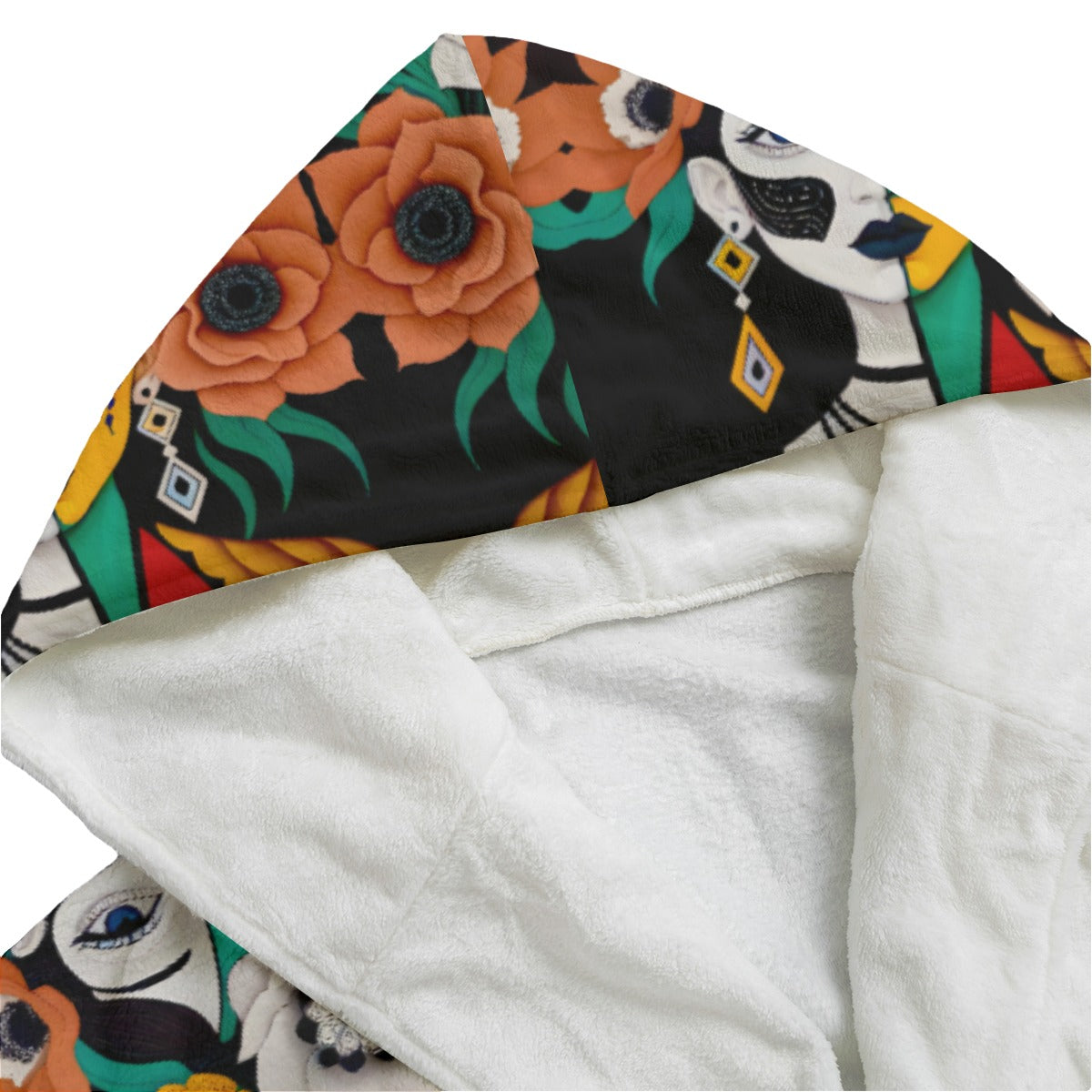 DNA GIRL All-Over Print Unisex Flannel Hooded bathrobe (DIRECT)
