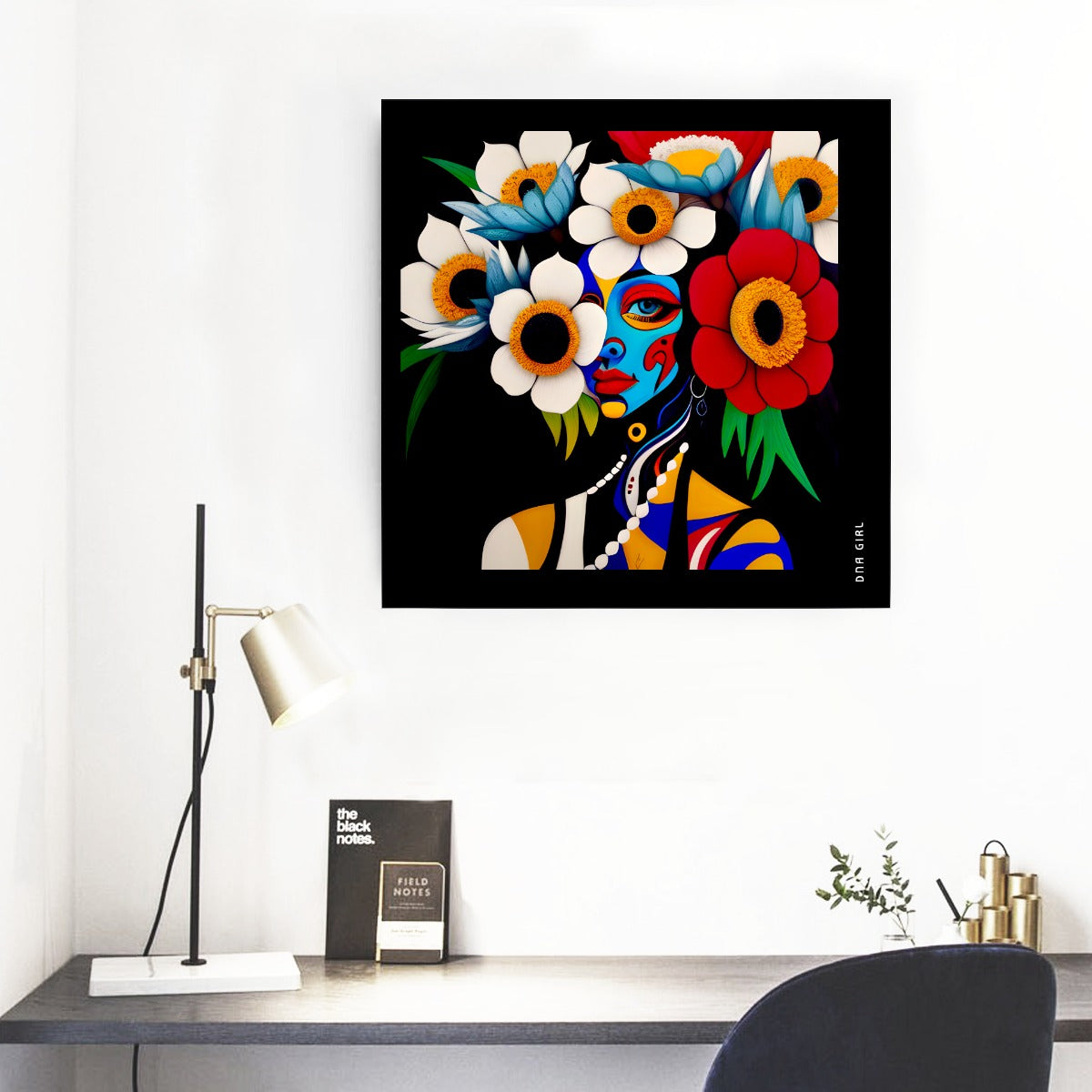 DNA GIRL Framed Single Piece Mural | Square