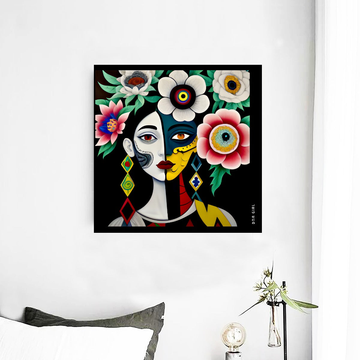 DNA GIRL Framed Single Piece Mural | Square
