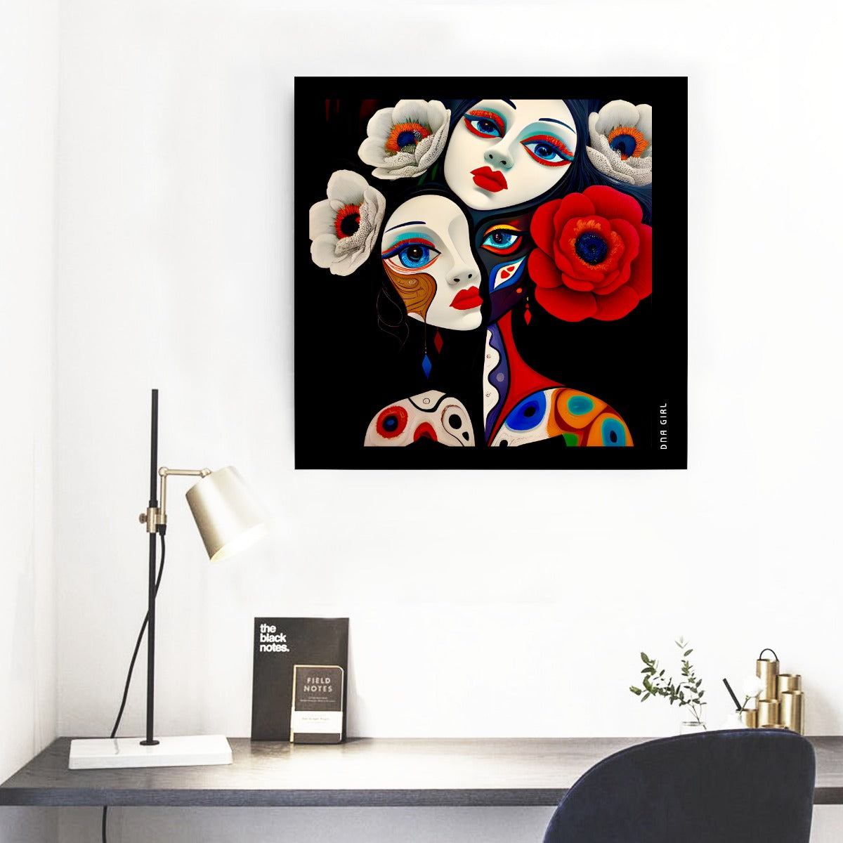 DNA GIRL Framed Single Piece Mural | Square