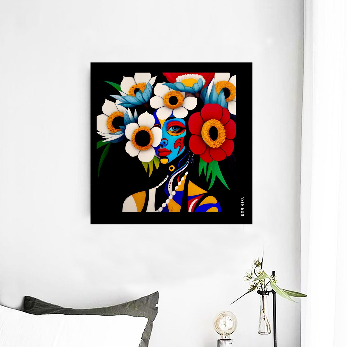 DNA GIRL Framed Single Piece Mural | Square