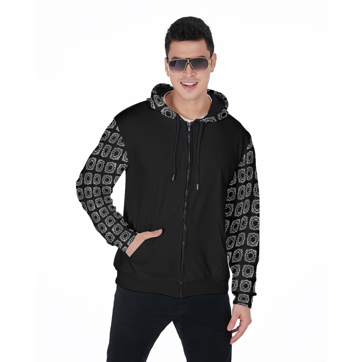 AC BAROQUE All-Over Print Men's Heavy Fleece Zip Up Hoodie