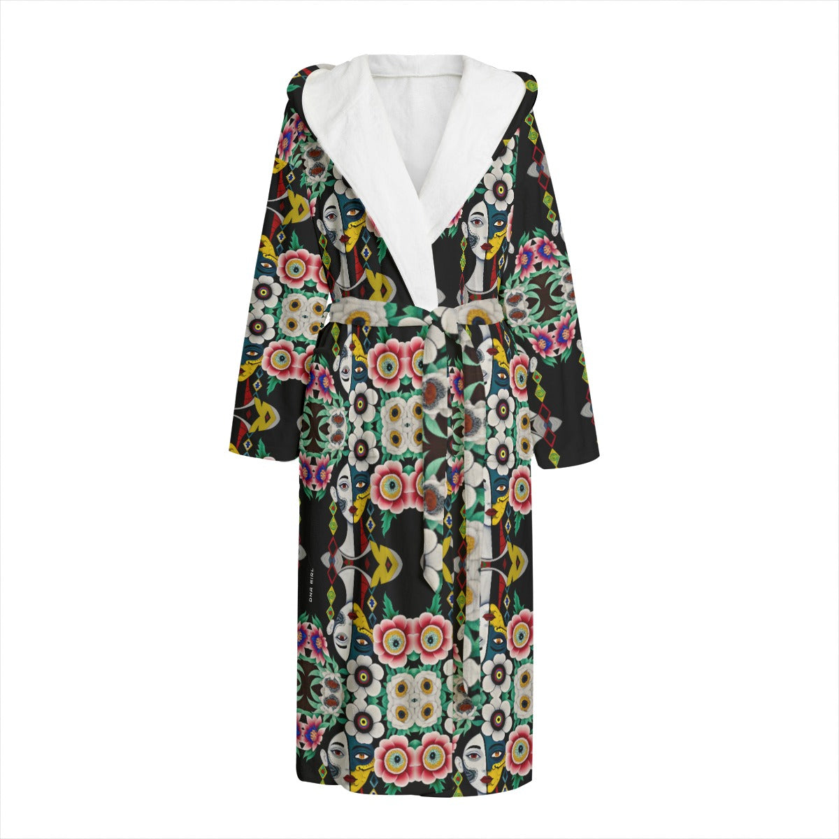 DNA GIRL All-Over Print Unisex Flannel Hooded bathrobe (DIRECT)