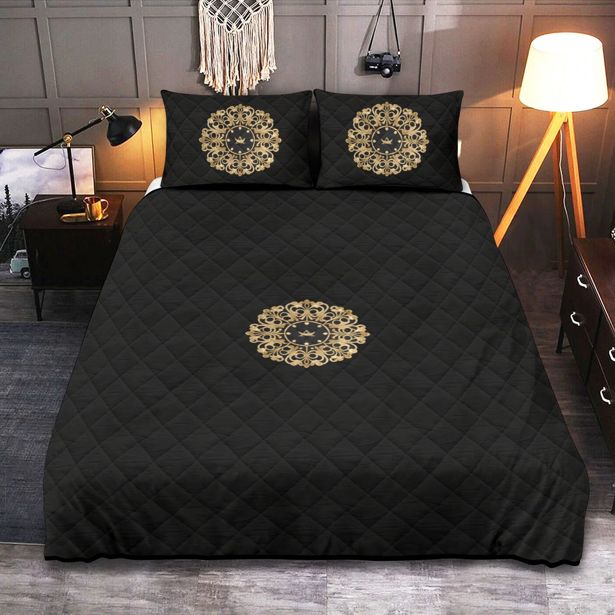 Quilt & Pillow Cases With Edge-wrapping Strips