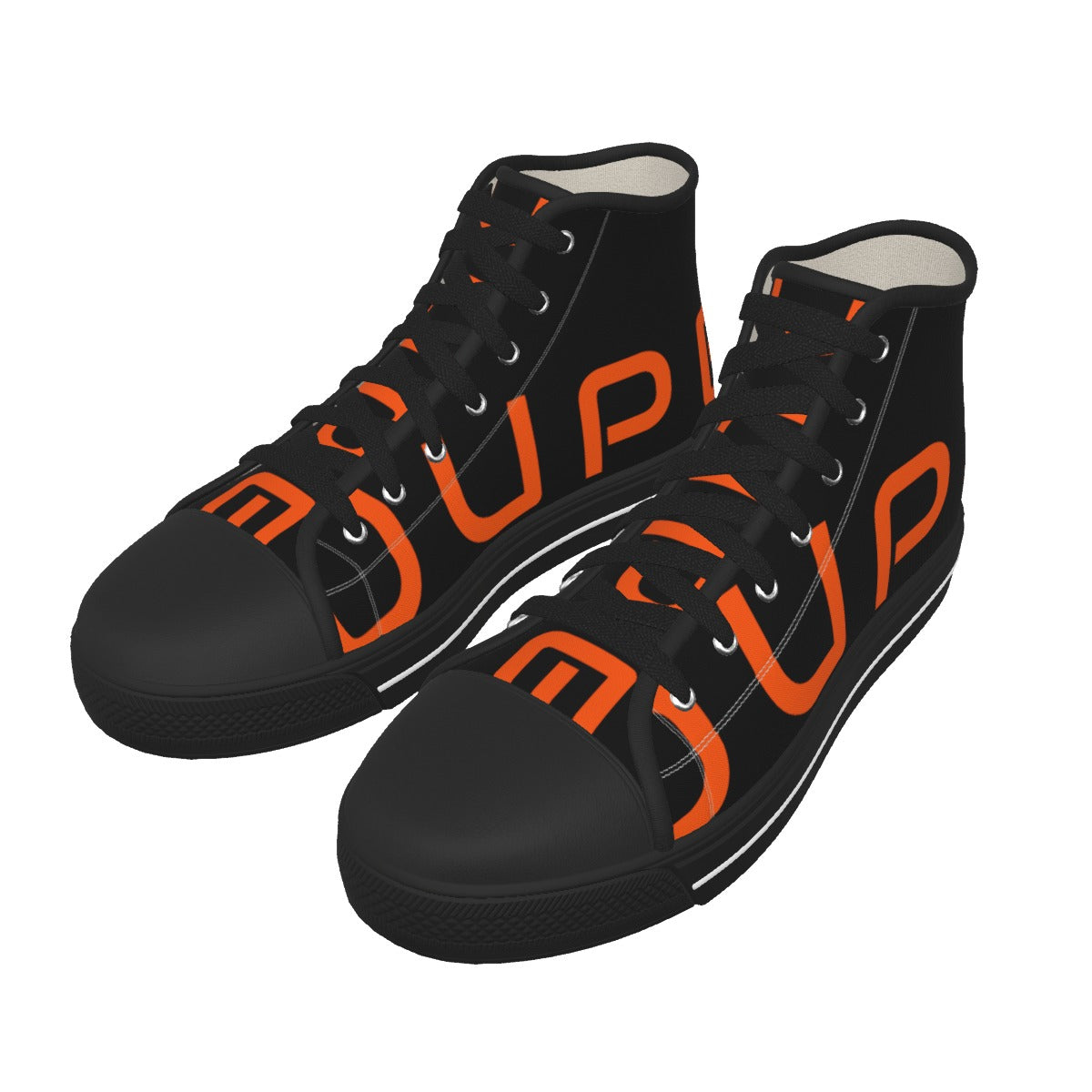 OUPE Men's Black Sole Canvas Shoes ORANGE