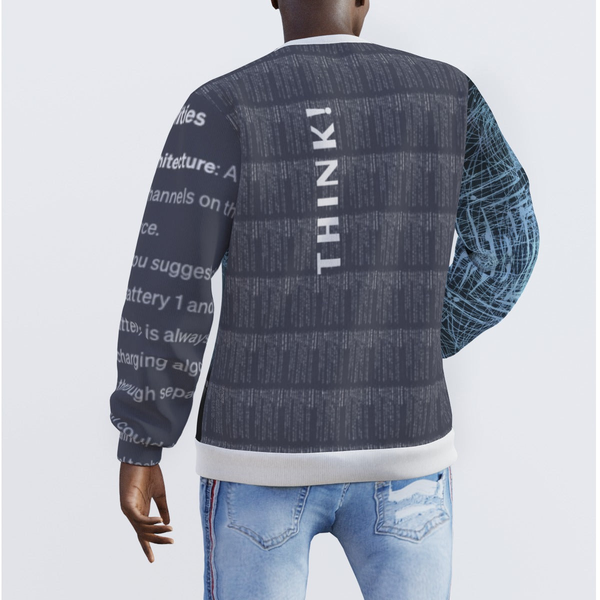 All-Over Print Men's Sweater AC THINK