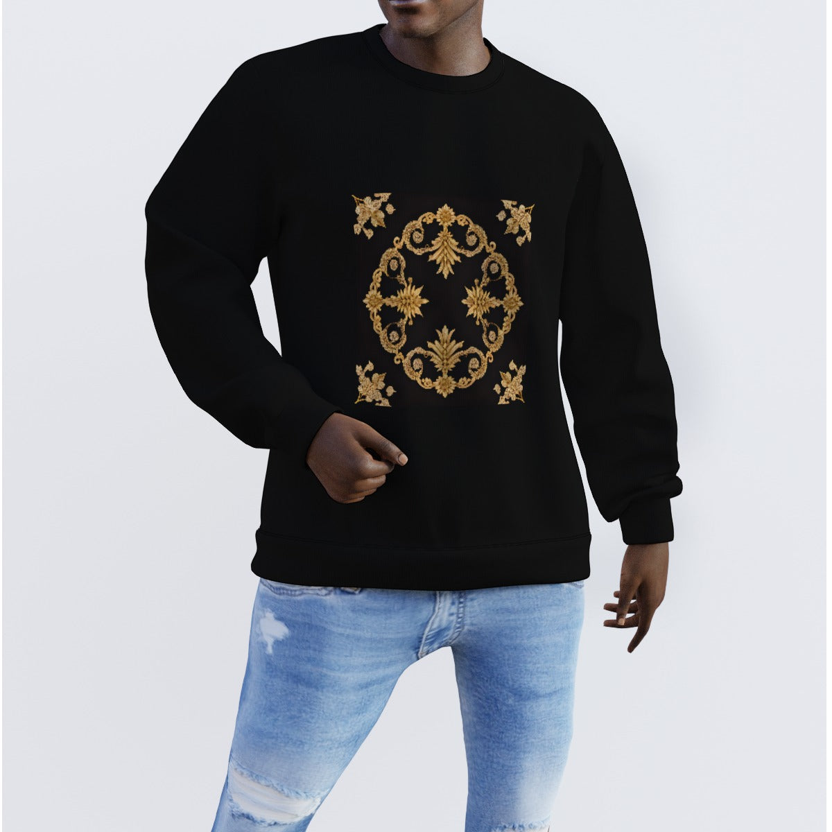 AC BAROQUE "OUPE" All-Over Print Men's Sweater