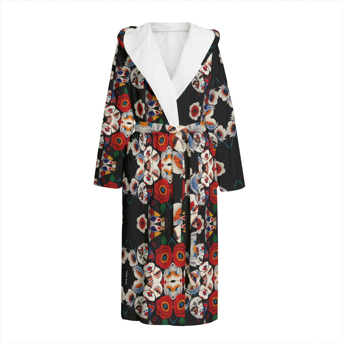 DNA GIRL All-Over Print Unisex Flannel Hooded bathrobe (DIRECT)