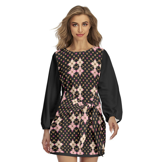 AC KAMI Women's Lantern Sleeve Dress