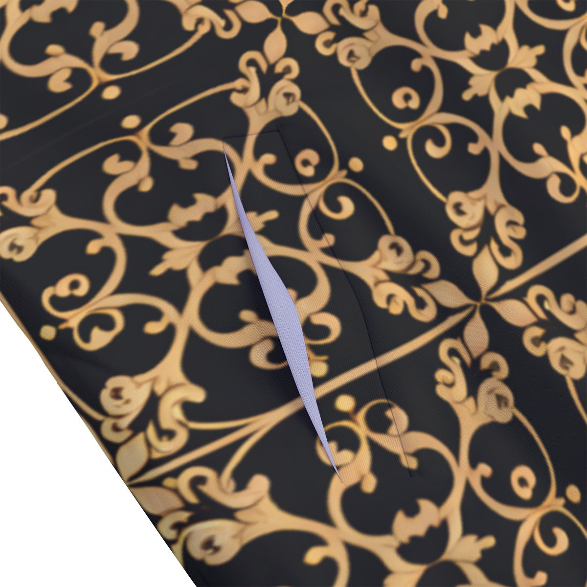 AC BAROQUE All-Over Print Unisex Stand Collar Black Lining Jacket