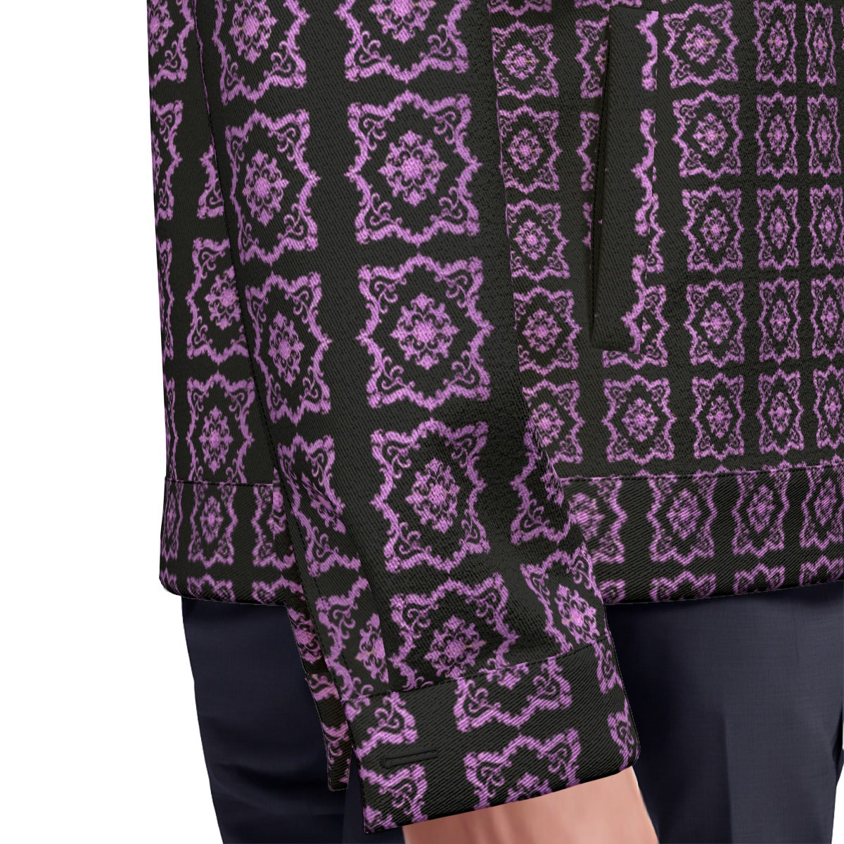 AC BAROQUE All-Over Print Unisex Lapel Jacket | 245GSM Cotton