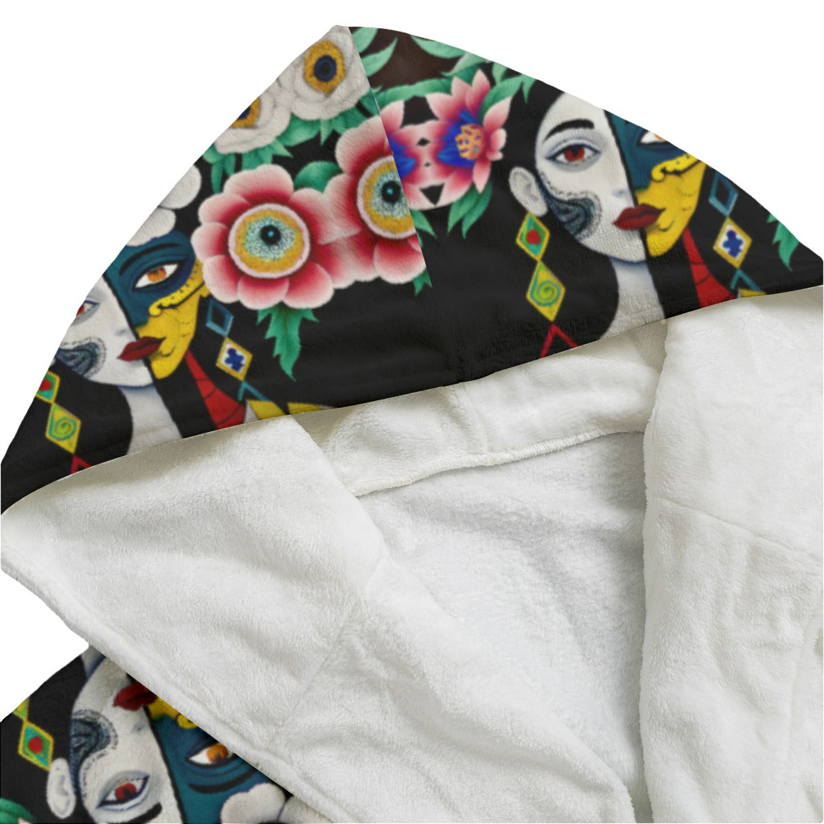 DNA GIRL All-Over Print Unisex Flannel Hooded bathrobe (DIRECT)