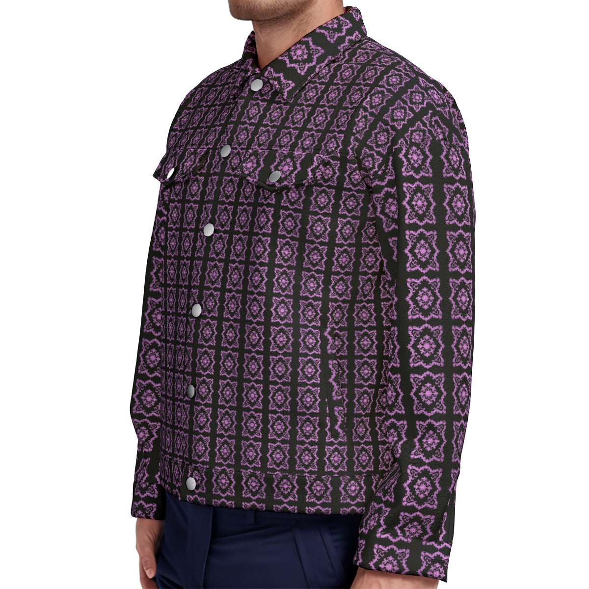 AC BAROQUE All-Over Print Unisex Lapel Jacket | 245GSM Cotton