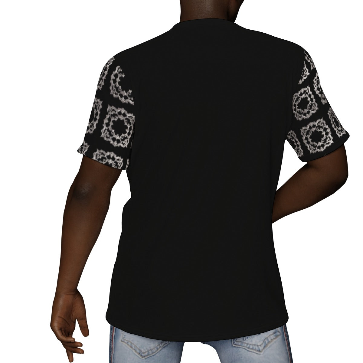 AC BAROQUE All-Over Print V-Neck T-Shirt