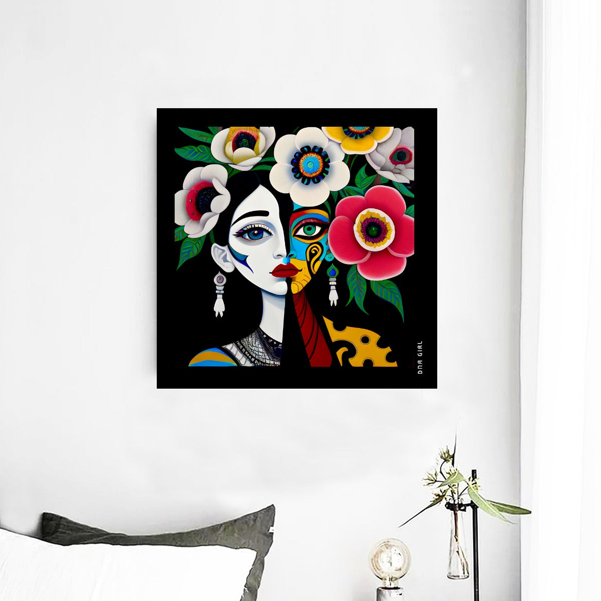 DNA GIRL Framed Single Piece Mural | Square