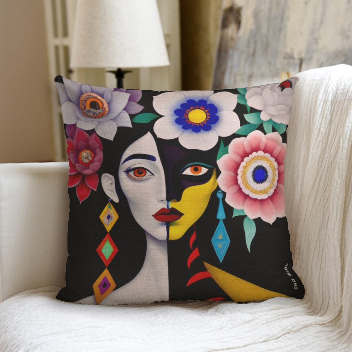 DNA GIRL All-Over Print couch pillow with pillow Inserts (DIRECT)