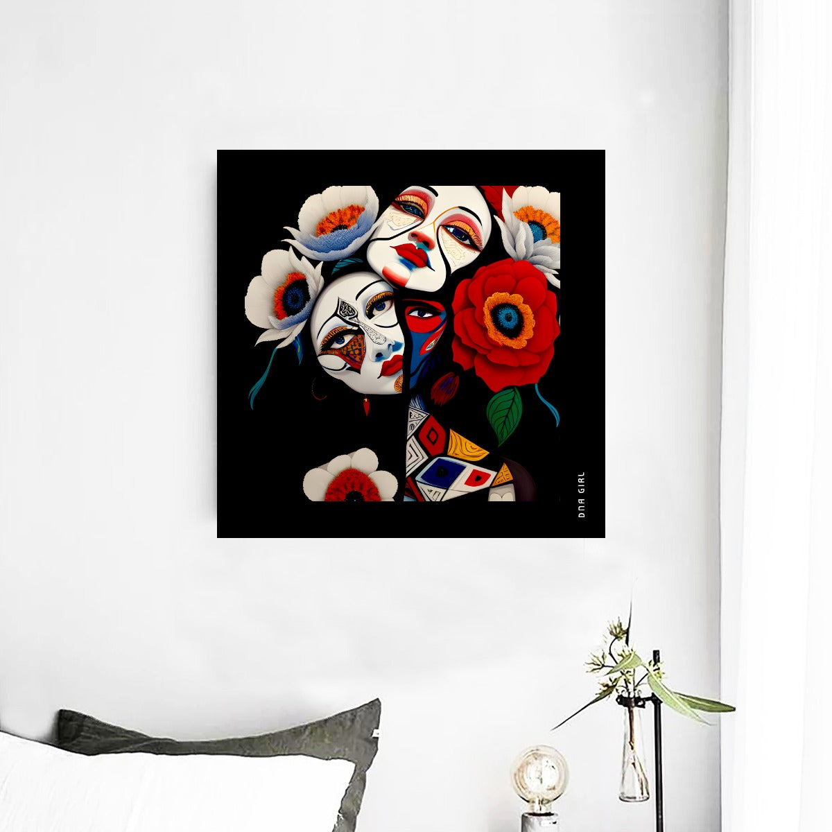 DNA GIRL Framed Single Piece Mural | Square