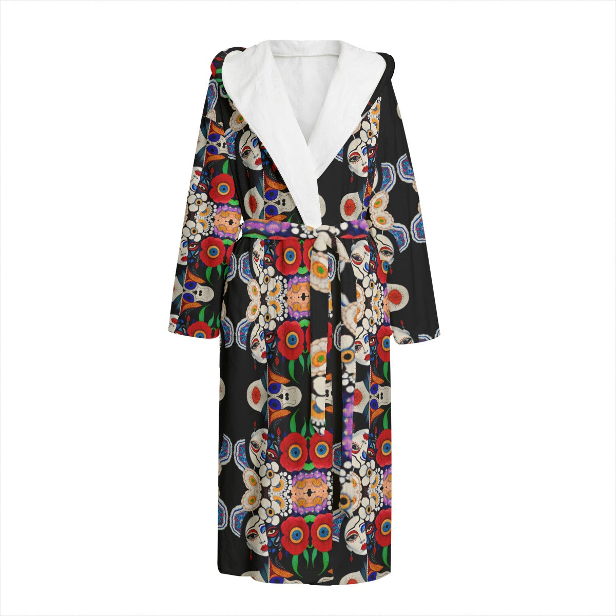 DNA GIRL All-Over Print Unisex Flannel Hooded bathrobe (DIRECT)