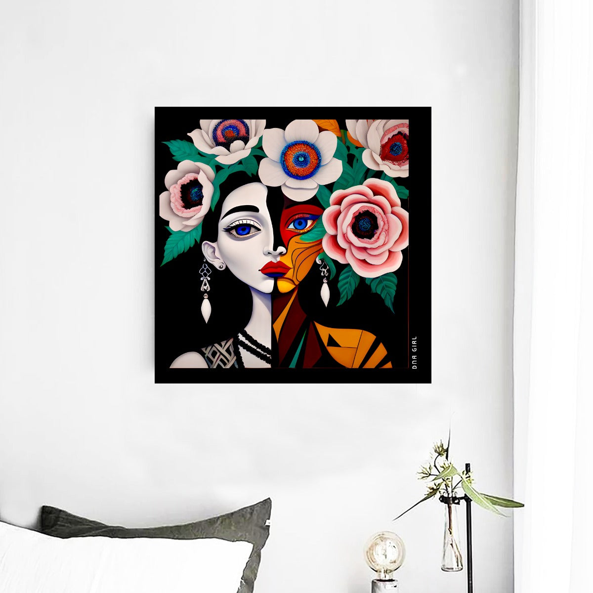 DNA GIRL Framed Single Piece Mural | Square