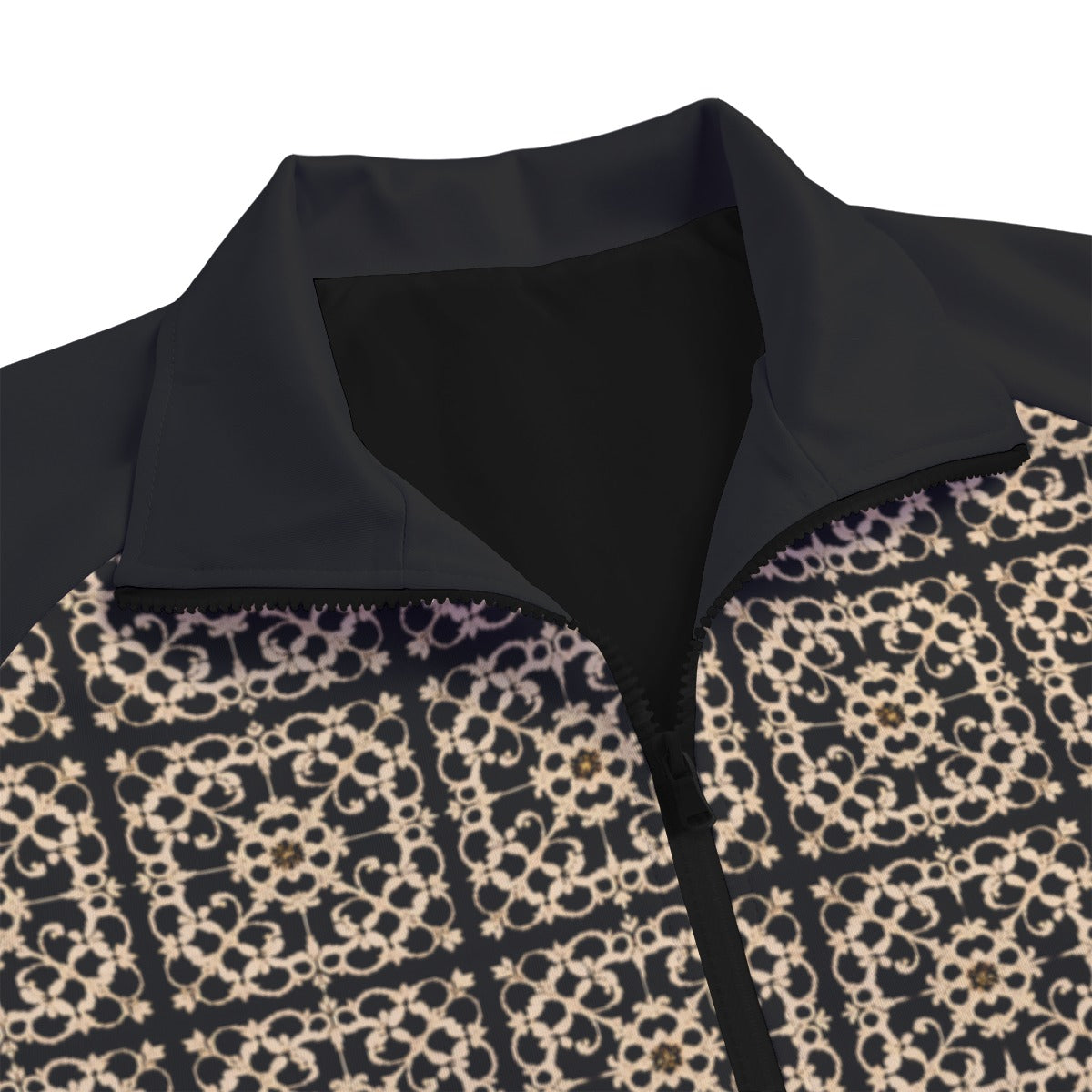 AC BAROQUE All-Over Print Unisex Stand Collar Black Lining Jacket
