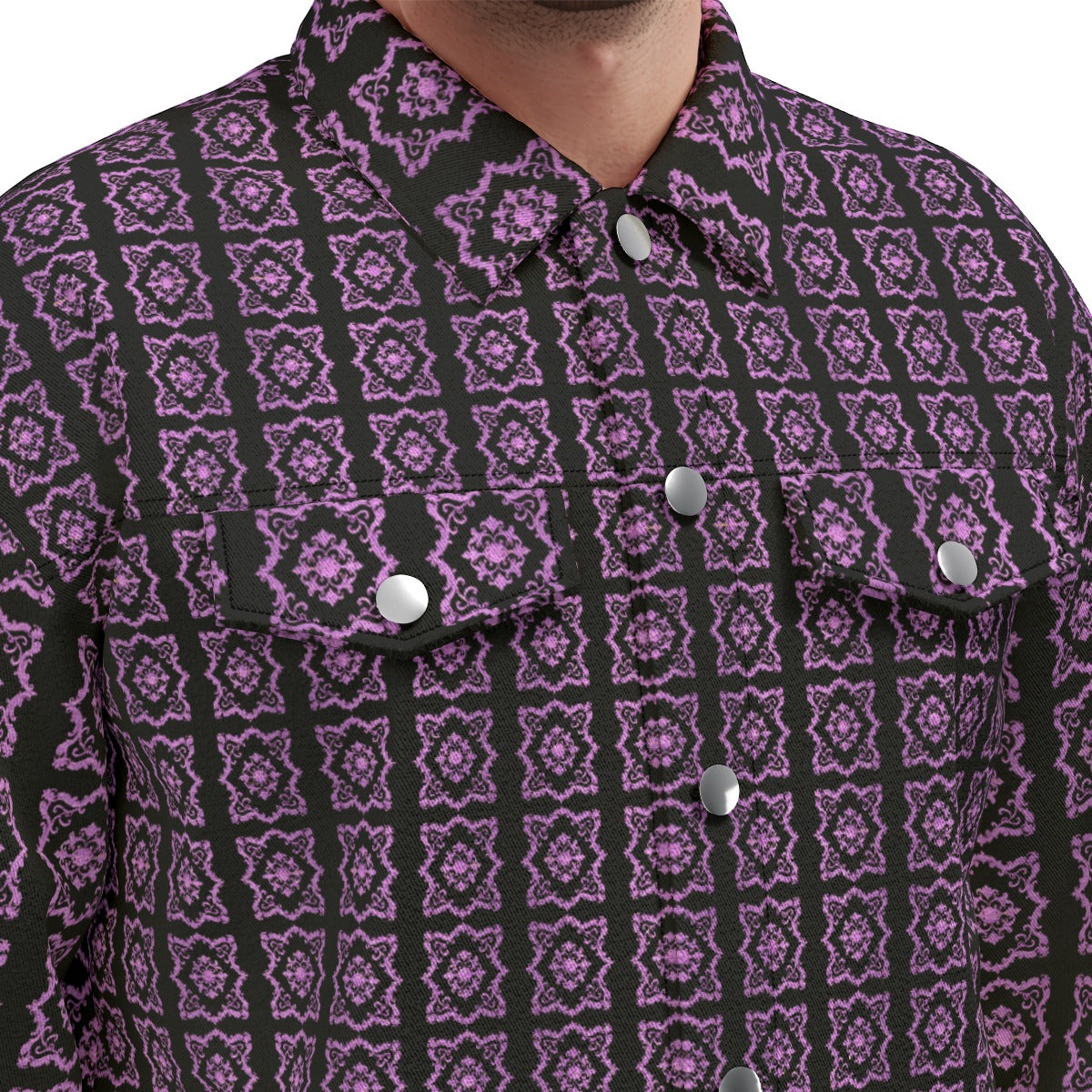 AC BAROQUE All-Over Print Unisex Lapel Jacket | 245GSM Cotton