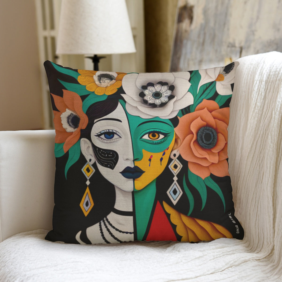 DNA GIRL All-Over Print couch pillow with pillow Inserts (DIRECT)