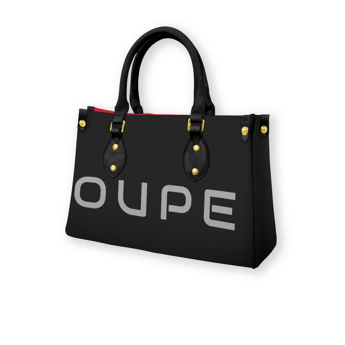 AC BAROQUE "OUPE" Red Women's Tote Bag With Black Handle