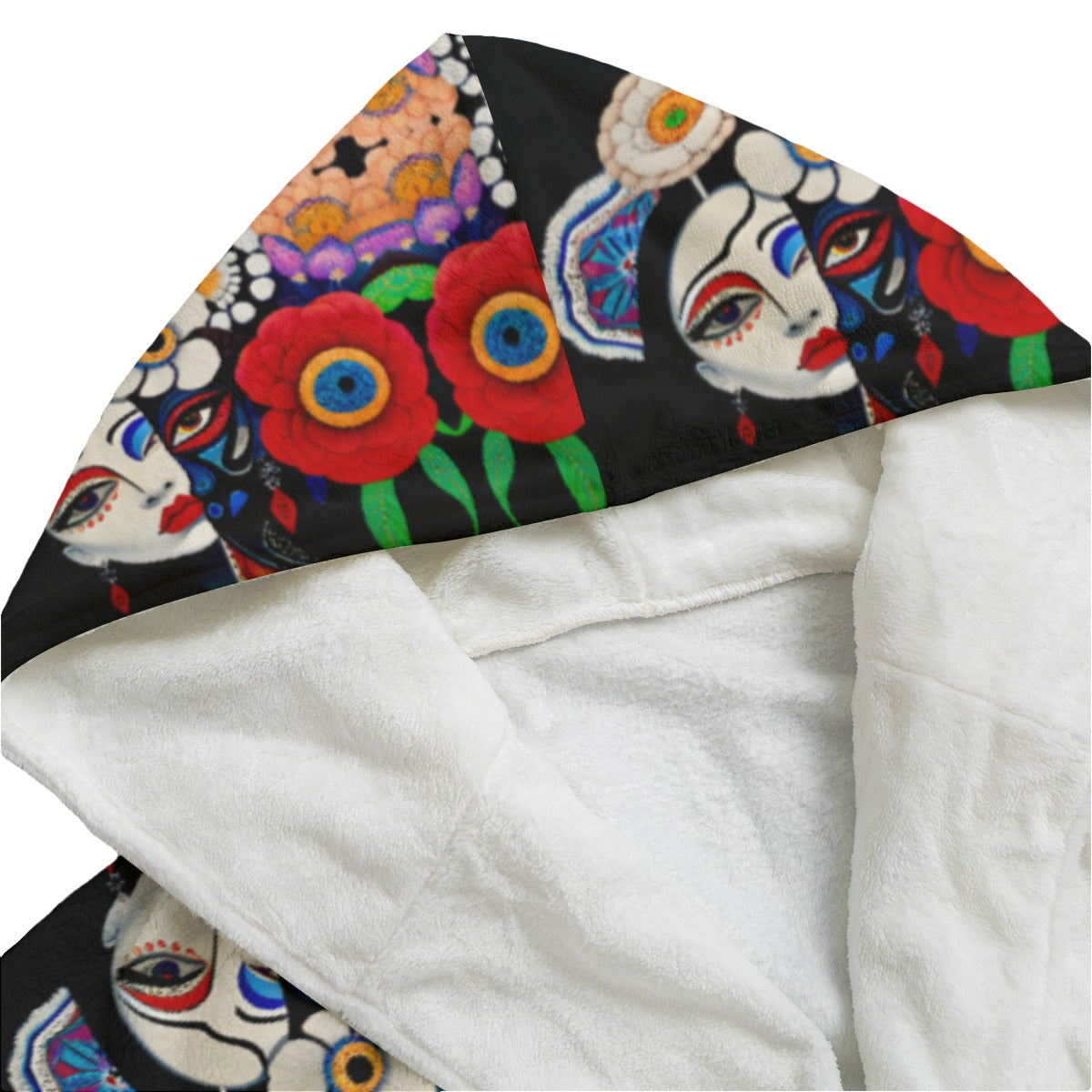 DNA GIRL All-Over Print Unisex Flannel Hooded bathrobe (DIRECT)