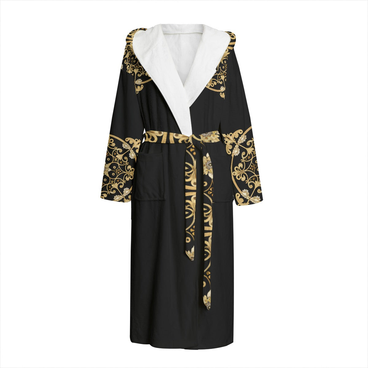 AC BAROQUE All-Over Print Unisex Flannel Hooded bathrobe