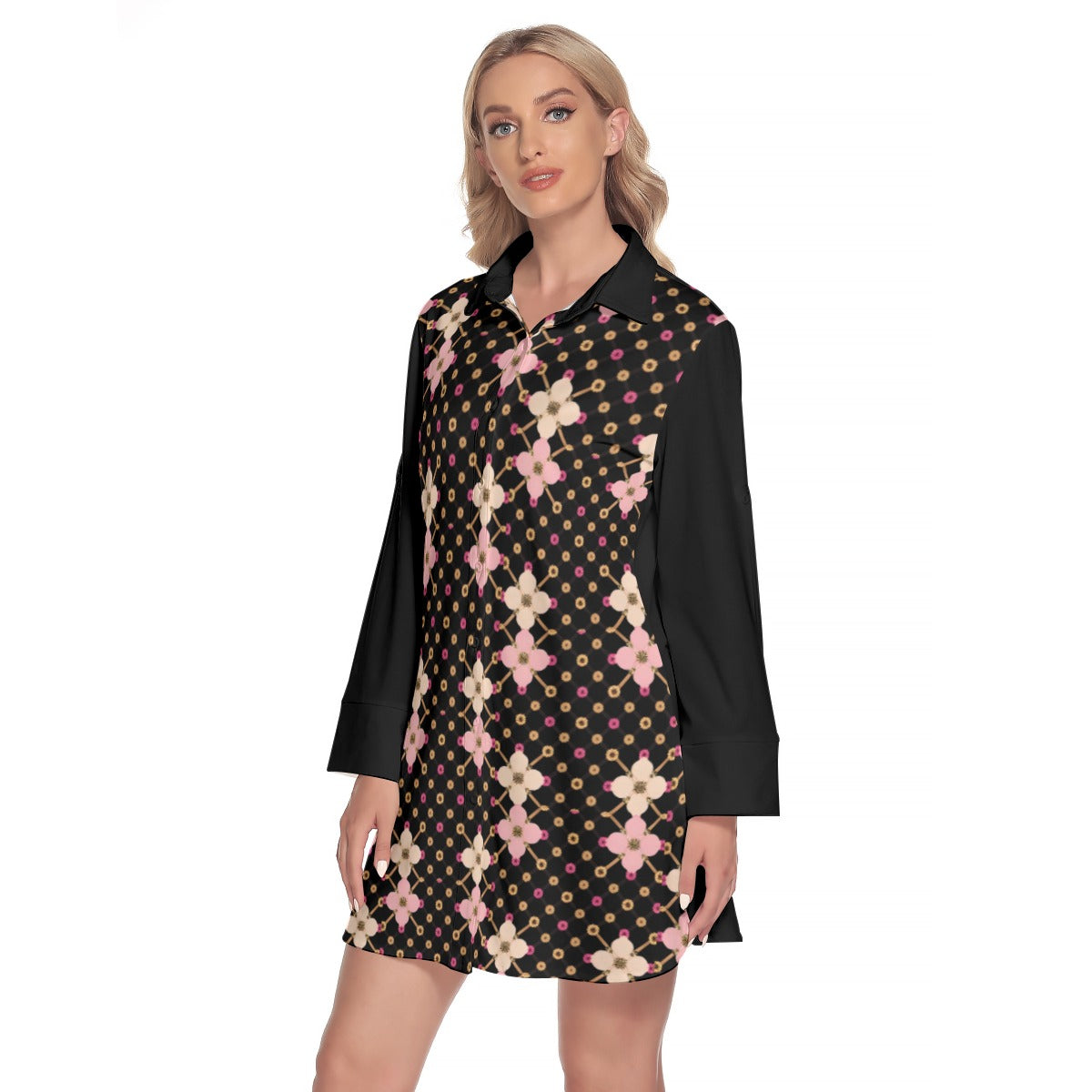AC KAMI Women's Lapel Shirt Dress